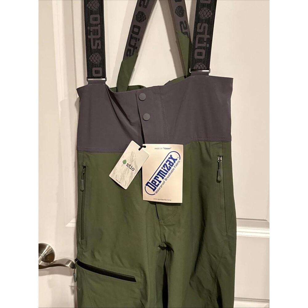 Stio Men's Environ Bib Pine Forest Size Medium Regular NWT $459 MSRP - Picture 8 of 11